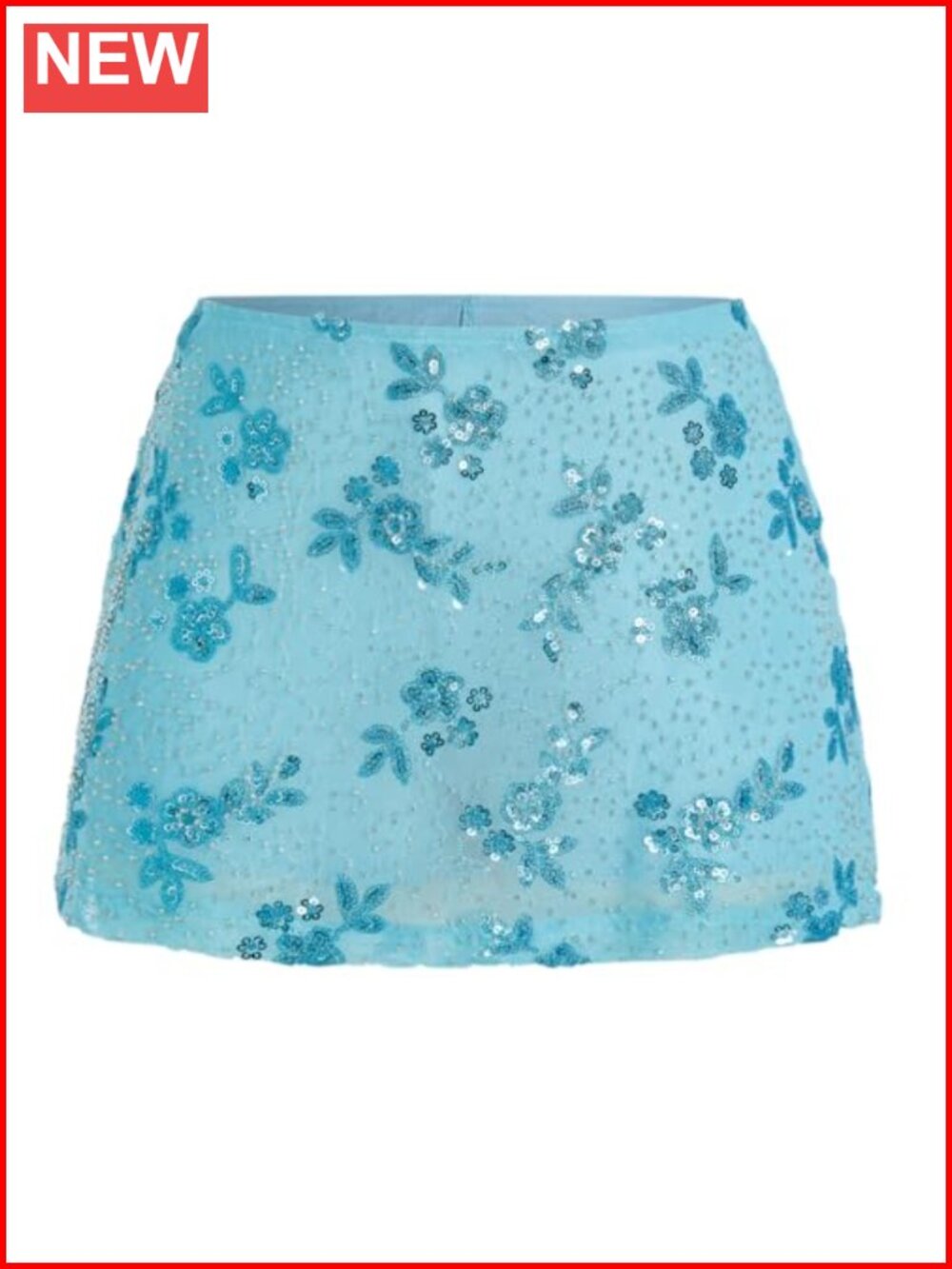 Y2K Sequin Mini Skort with Built-in Shorts Stretchy Mesh Low Rise Sparkly Skirt
